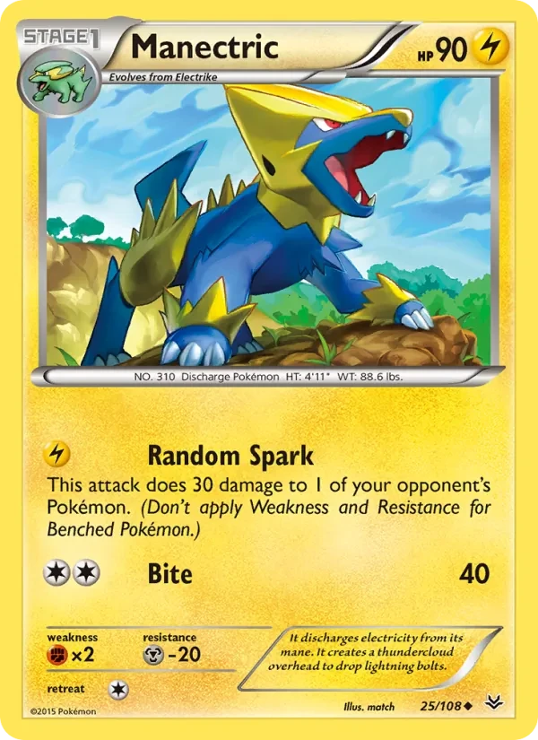 Manectric 25/108 Roaring Skies Pokémon card