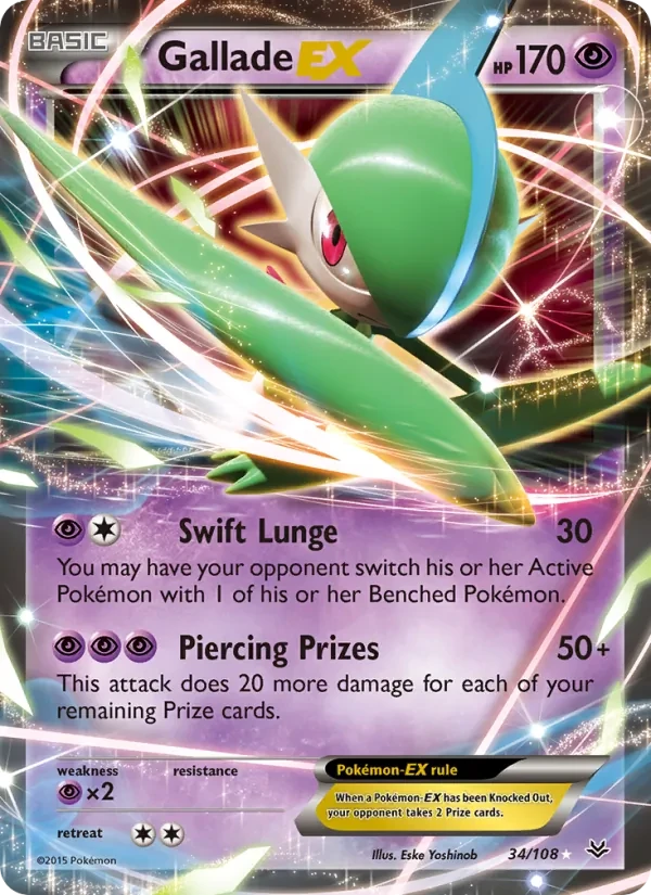 Gallade EX 34/108 Roaring Skies Pokémon Karte