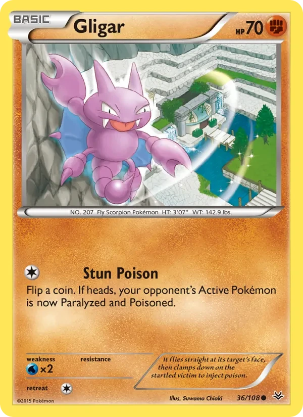 Gligar 36/108 Roaring Skies Pokémon card
