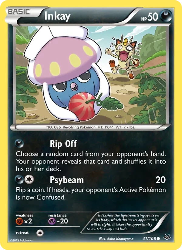 Inkay 41/108 Roaring Skies Pokémon card