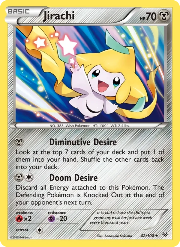 Jirachi 42/108 Roaring Skies Pokémon card