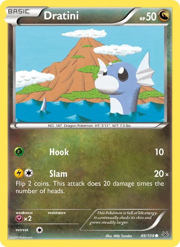 Dratini 49/108 Roaring Skies Pokémon card