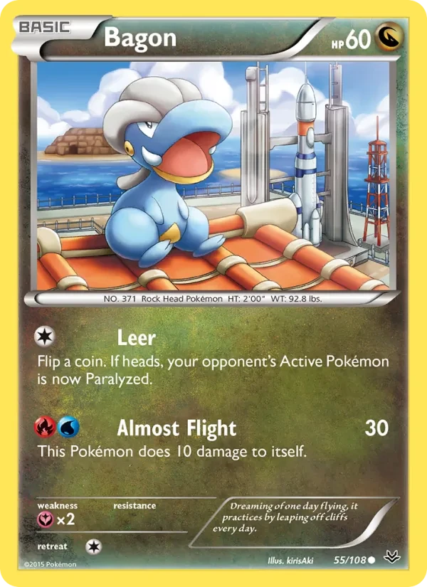 Bagon 55/108 Roaring Skies Pokémon card