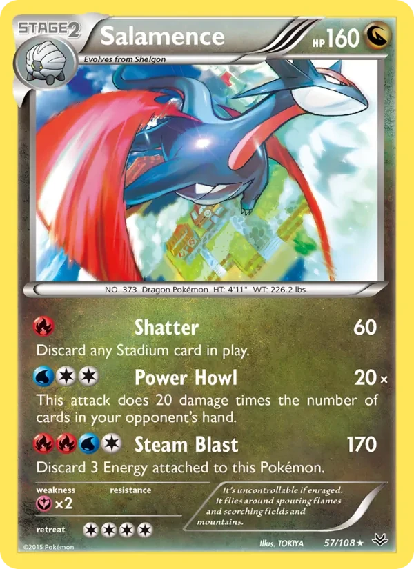 Salamence 57/108 Roaring Skies Pokémon card