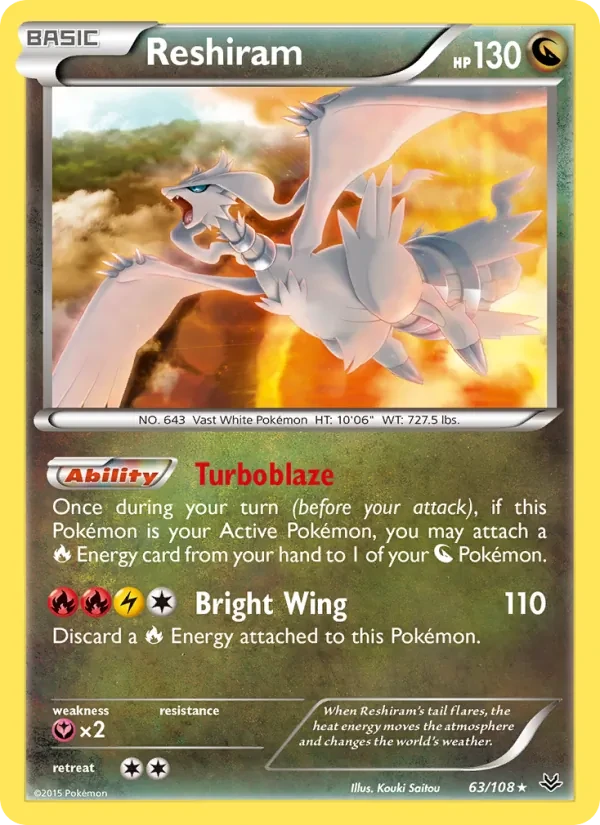 Reshiram 63/108 Roaring Skies Pokémon card