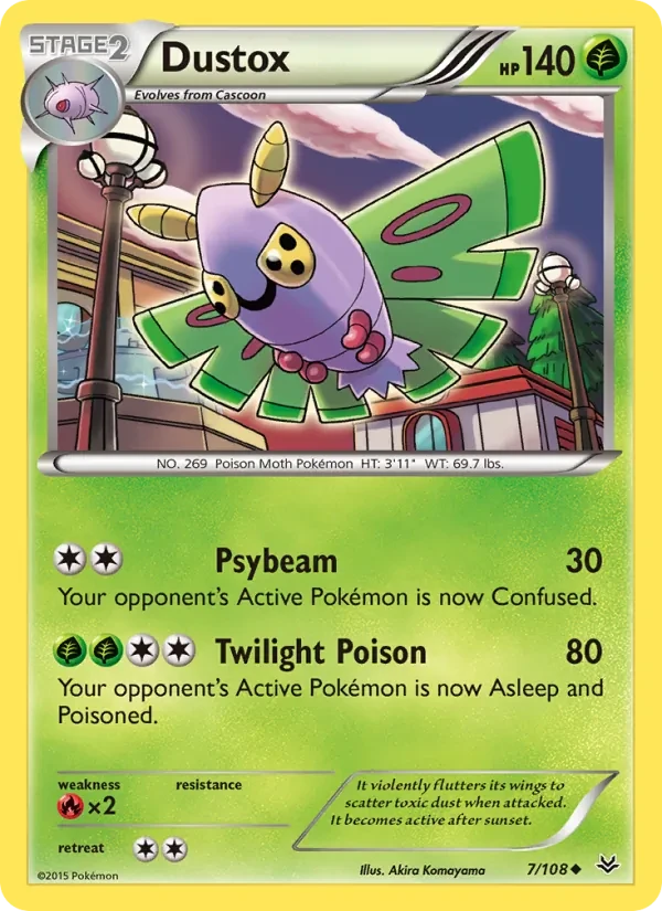 Dustox 7/108 Roaring Skies Pokémon card