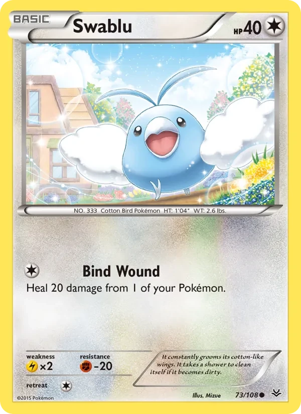 Swablu 73/108 Roaring Skies Pokémon card