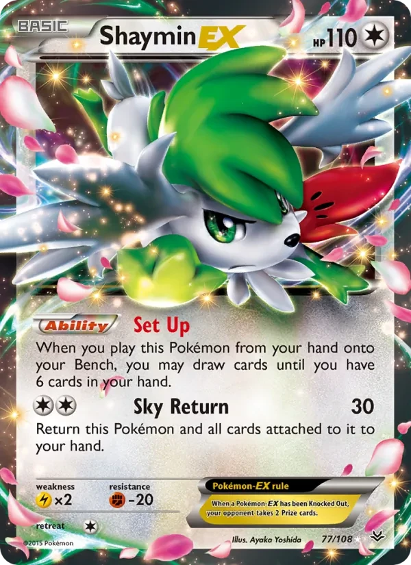 Shaymin EX 77/108 Roaring Skies Pokémon card