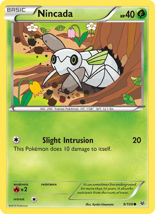 Nincada 9/108 Roaring Skies Pokémon card