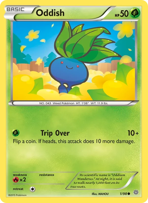 Oddish 1/98 Ancient Origins Pokémon card