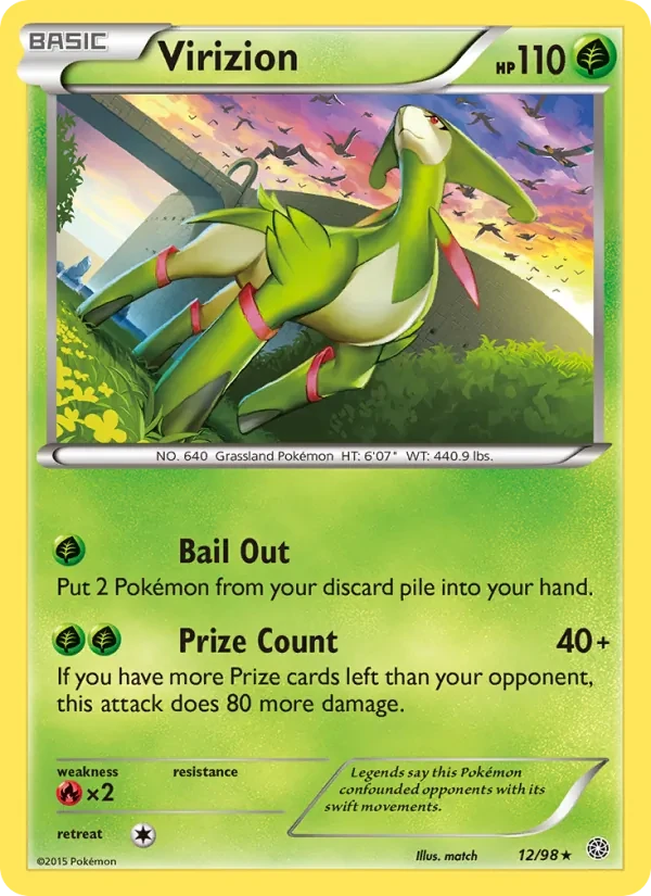 Virizion 12/98 Ancient Origins Pokémon Karte