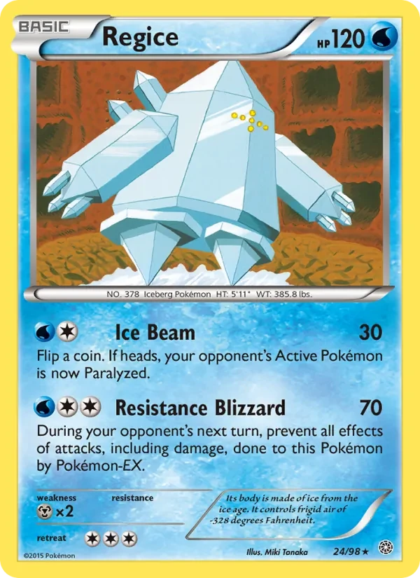 Regice 24/98 Ancient Origins Pokémon card