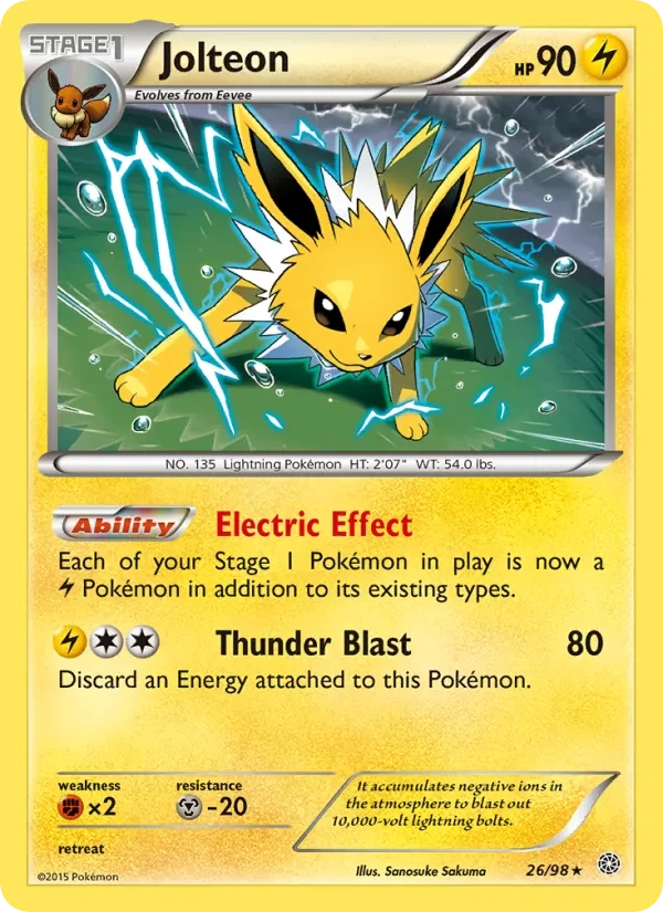 Jolteon 26/98 Ancient Origins Pokémon card
