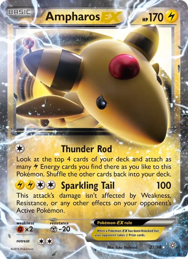 Ampharos EX 27/98 Ancient Origins Pokémon card
