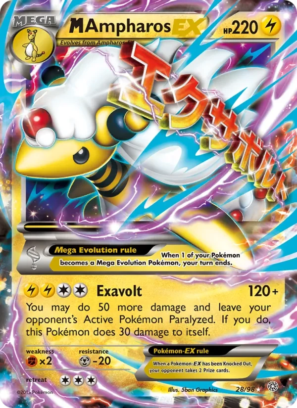 M Ampharos EX 28/98 Ancient Origins Pokémon kaart