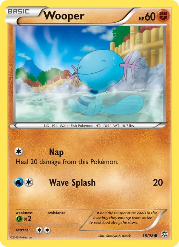 Wooper 38/98 Ancient Origins Pokémon card