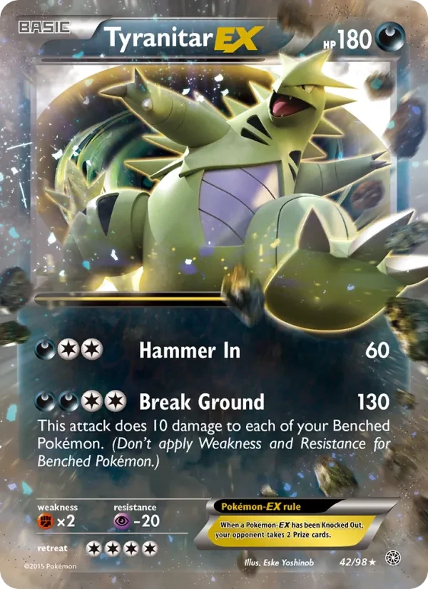 Tyranitar EX 42/98 Ancient Origins Pokémon card