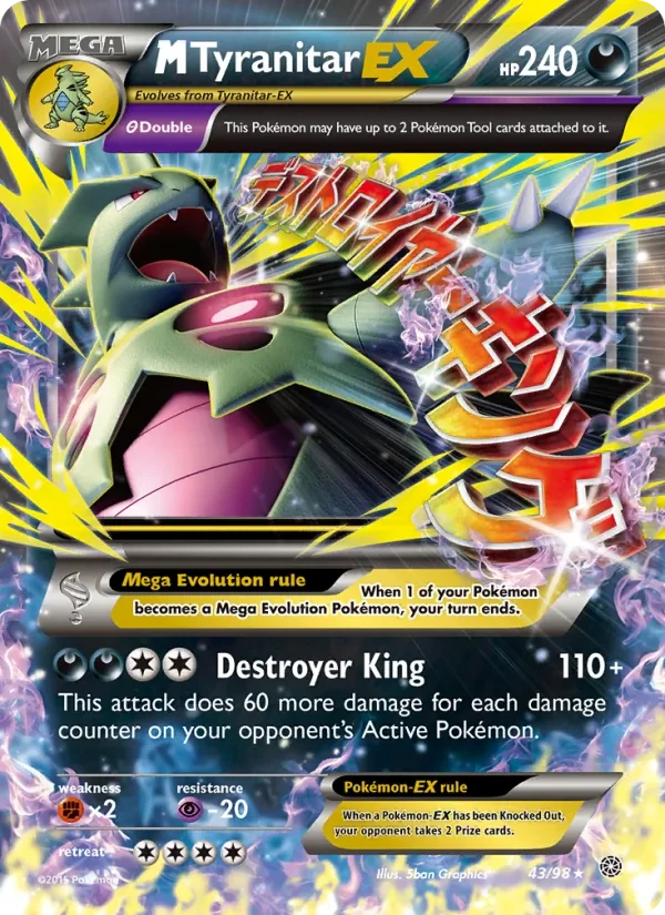 M Tyranitar EX 43/98 Ancient Origins Pokémon card