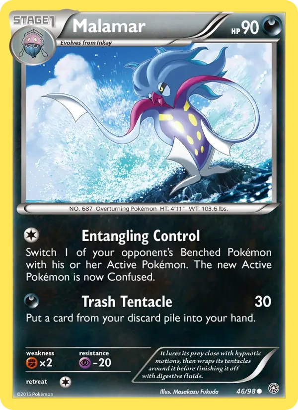 Malamar 46/98 Ancient Origins Pokémon card