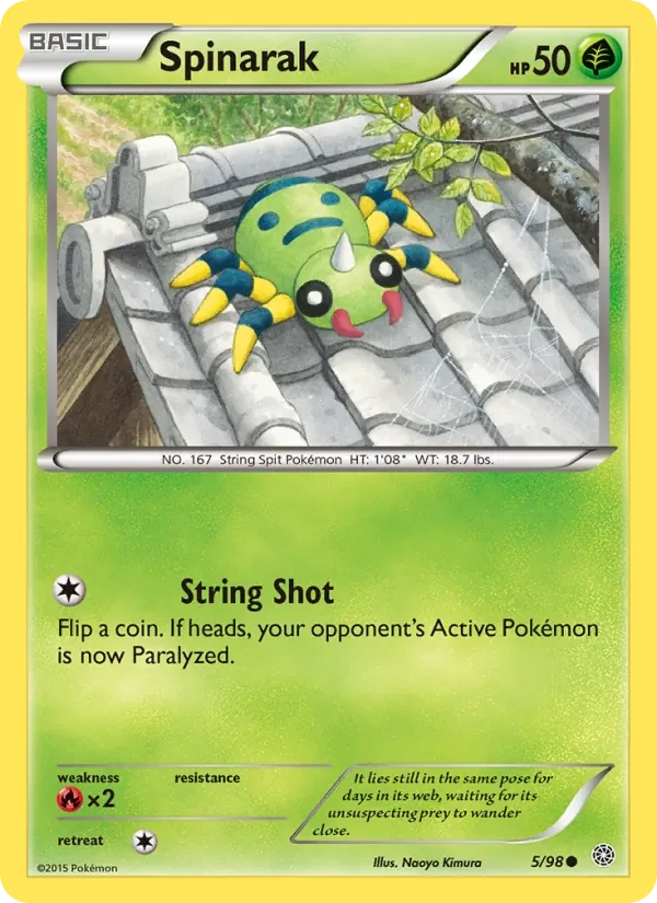 Spinarak 5/98 Ancient Origins Pokémon Karte