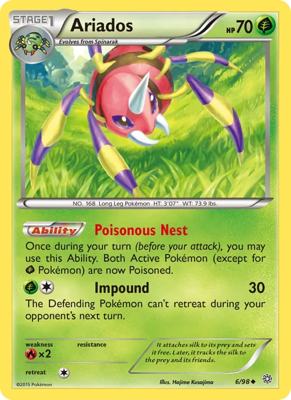 Ariados 6/98 Ancient Origins Pokémon card