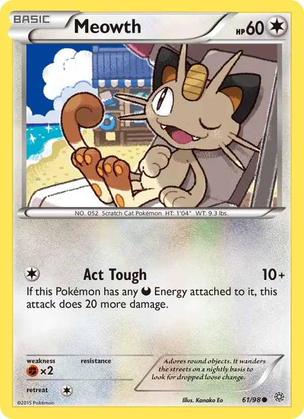 Meowth 61/98 Ancient Origins Pokémon card