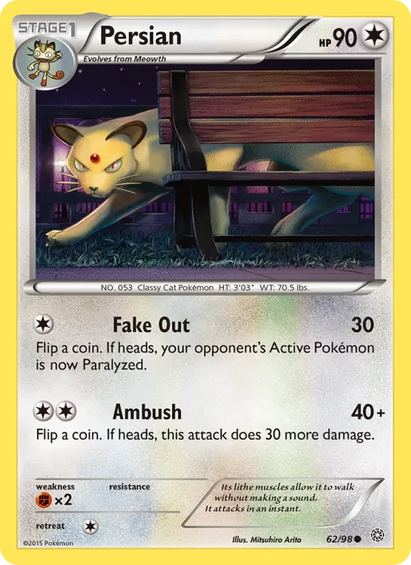 Persian 62/98 Ancient Origins Pokémon card