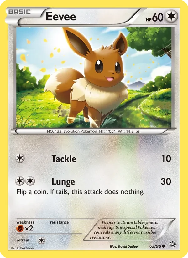 Eevee 63/98 Ancient Origins Pokémon card