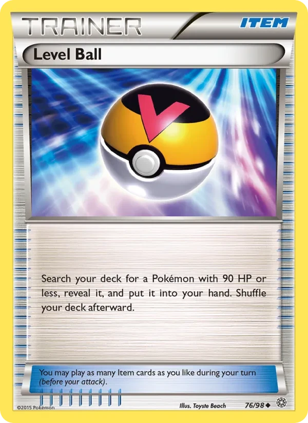 Level Ball 76/98 Ancient Origins Pokémon card