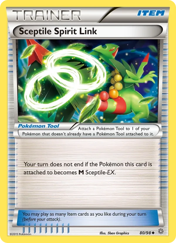 Sceptile Spirit Link 80/98 Ancient Origins Pokémon kaart