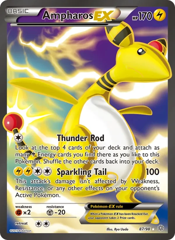 Ampharos EX 87/98 Ancient Origins Pokémon card