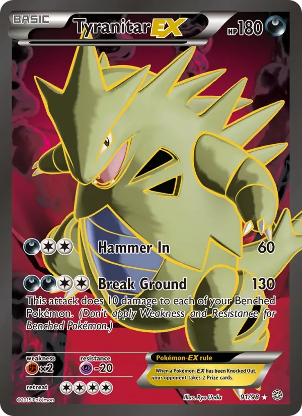 Tyranitar EX 91/98 Ancient Origins Pokémon card