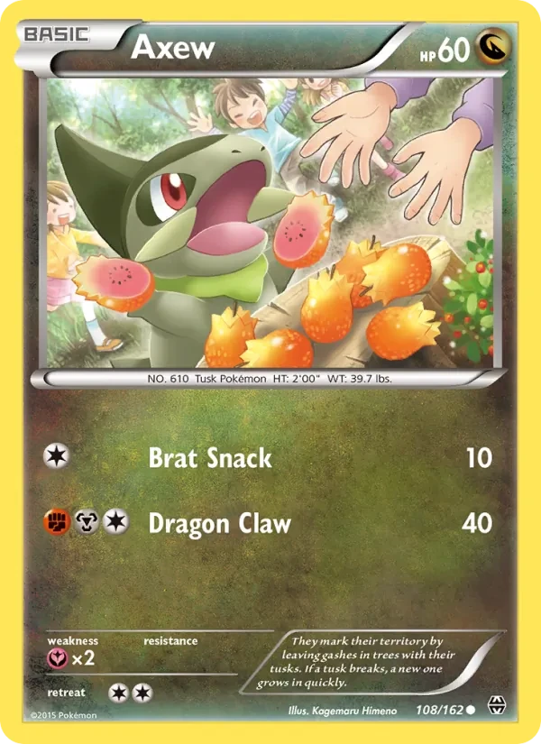 Axew 108/162 BREAKthrough Pokémon card