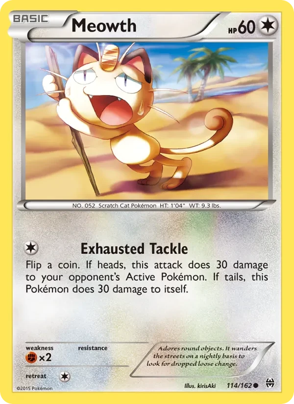 Meowth 114/162 BREAKthrough Pokémon card