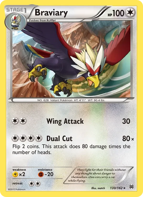 Braviary 130/162 BREAKthrough Pokémon Karte