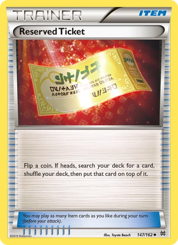 Reserved Ticket 147/162 BREAKthrough Pokémon card