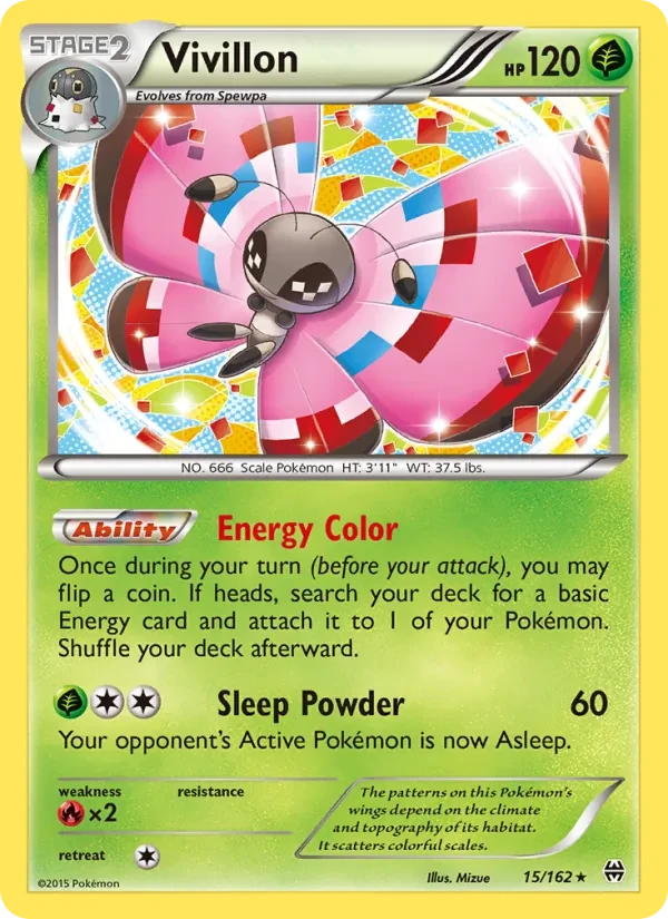 Vivillon 15/162 BREAKthrough Pokémon card