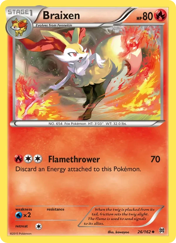 Braixen 26/162 BREAKthrough Pokémon card