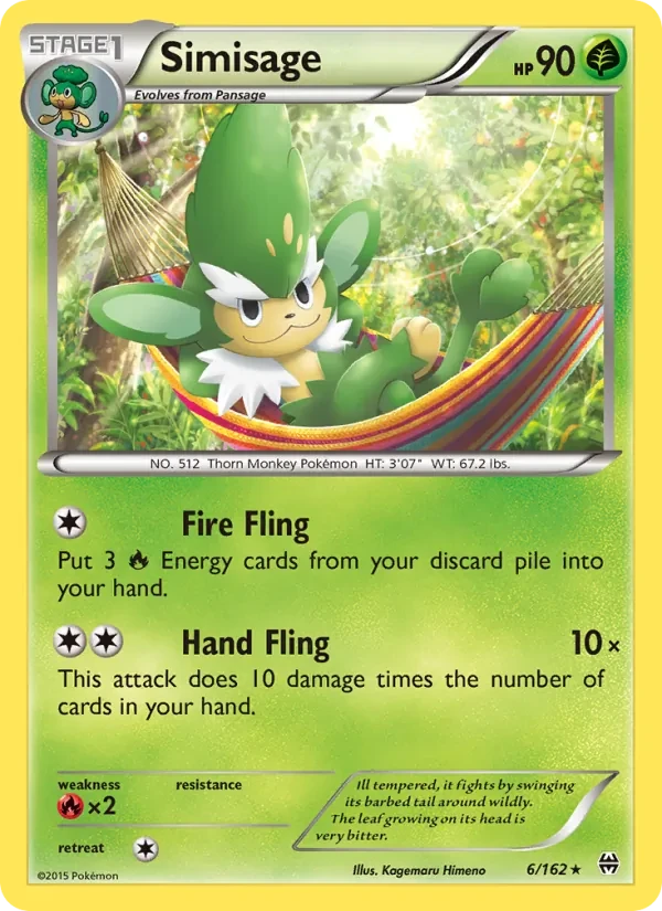 Simisage 6/162 BREAKthrough Pokémon card