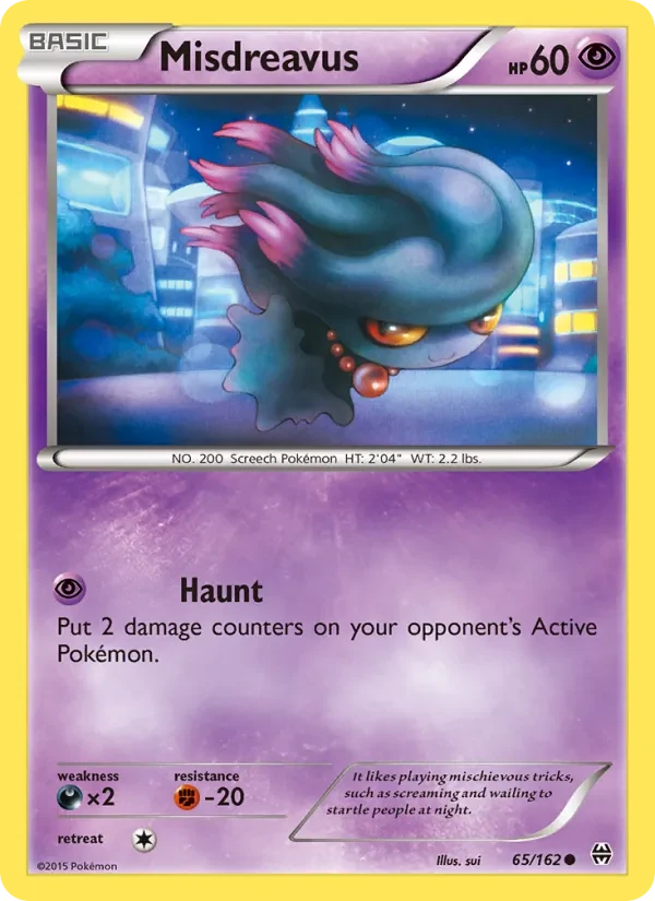 Misdreavus 65/162 BREAKthrough Pokémon card