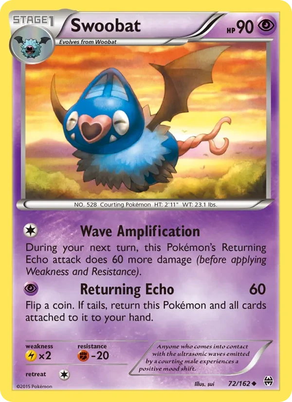 Swoobat 72/162 BREAKthrough Pokémon card