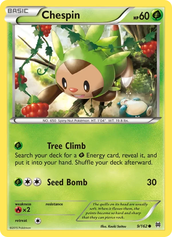 Chespin 9/162 BREAKthrough Pokémon card