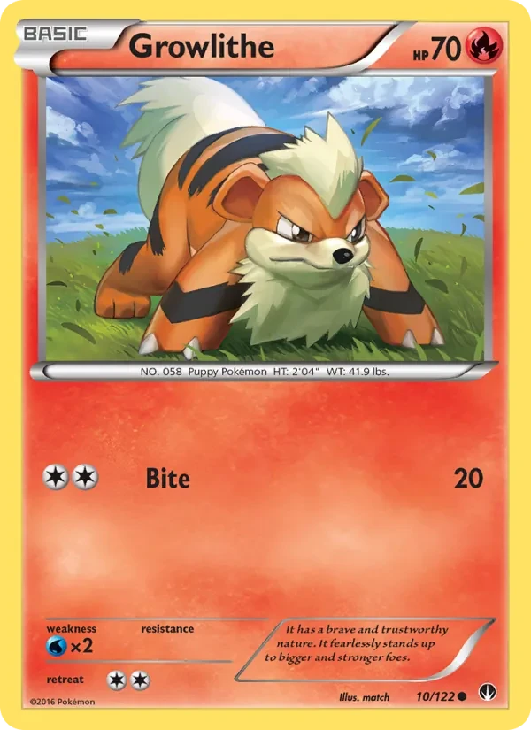 Growlithe 10/122 BREAKpoint Pokémon Karte