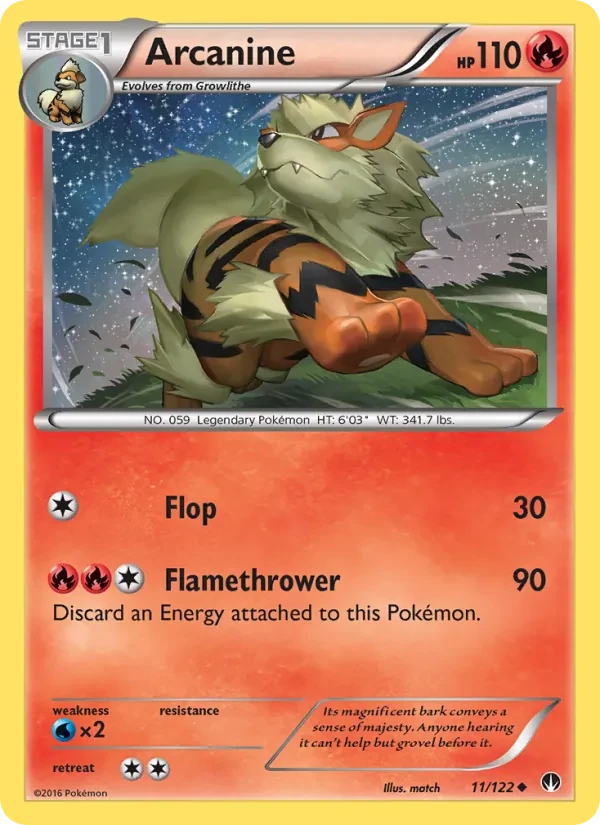 Arcanine 11/122 BREAKpoint Pokémon card
