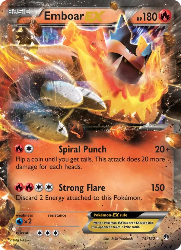 Emboar EX 14/122 BREAKpoint Pokémon Karte