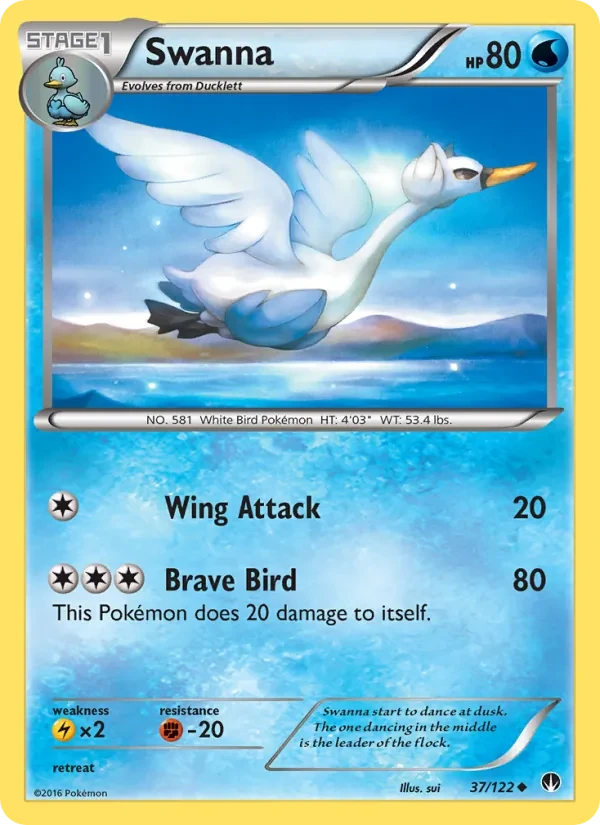 Swanna 37/122 BREAKpoint Pokémon card