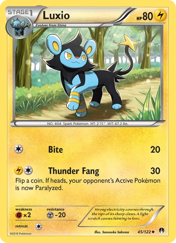 Luxio 45/122 BREAKpoint Pokémon card