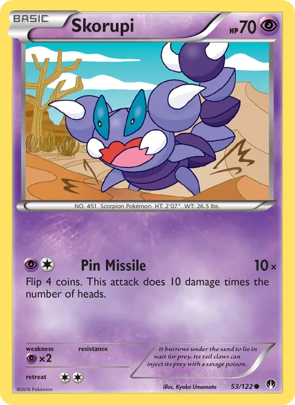 Skorupi 53/122 BREAKpoint Pokémon card