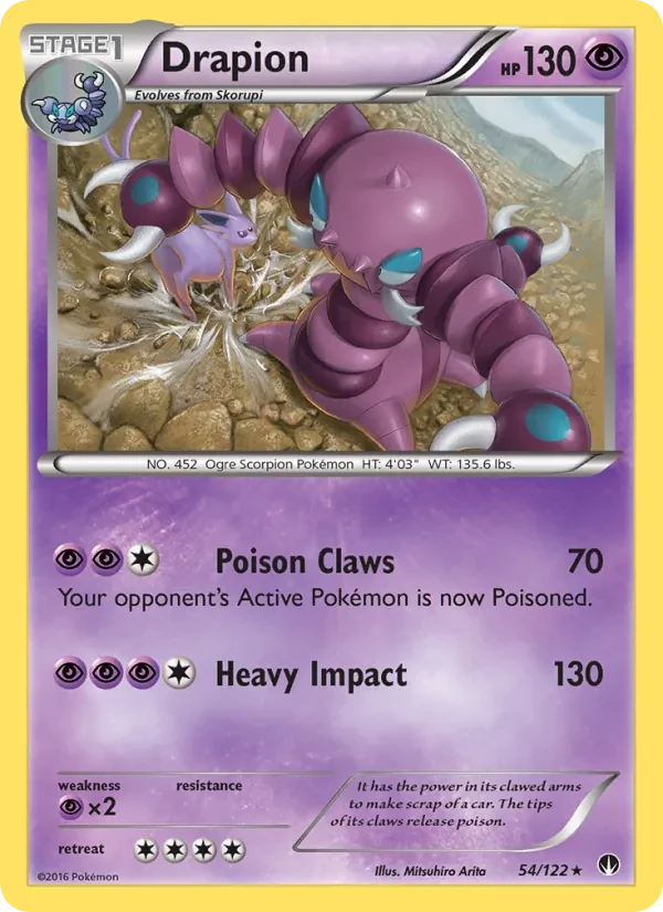 Drapion 54/122 BREAKpoint Pokémon card