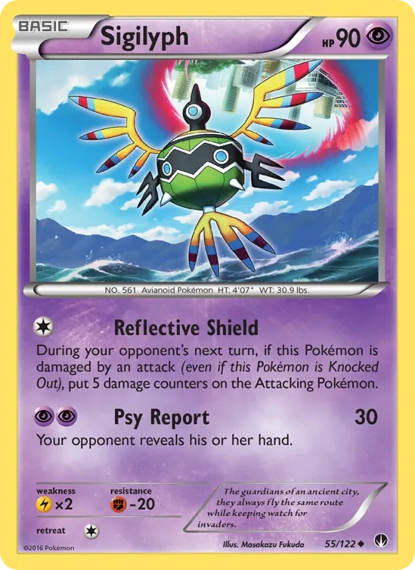 Sigilyph 55/122 BREAKpoint Pokémon card
